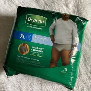 Depends Disposable Underwear Mens Size XL NEW in Pack‎